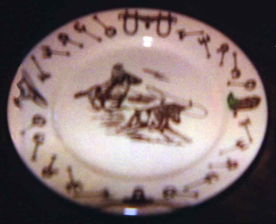Branding Iron Lasso (Brown On Tan) Dinner Plate by Tepco-1
