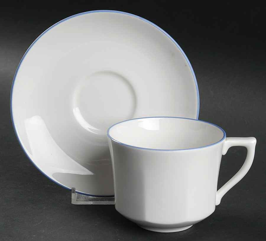 Classic Blue Flat Cup & Saucer Set by Tiffany-1
