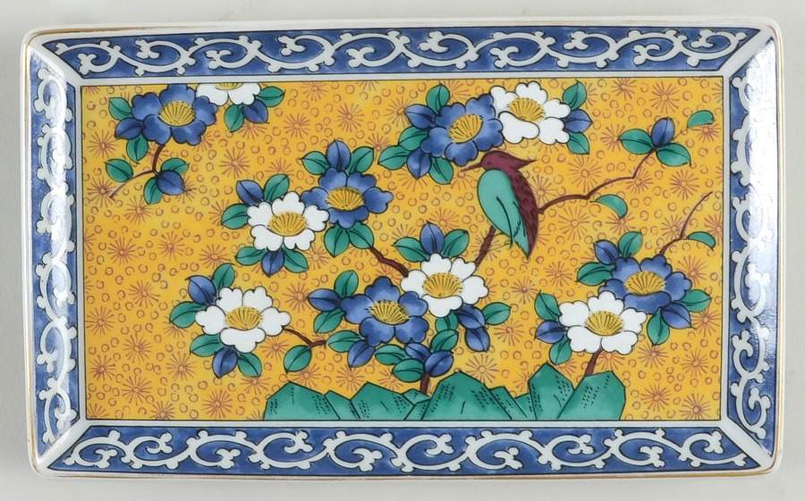 Kutani Mint Tray by Takahashi-1