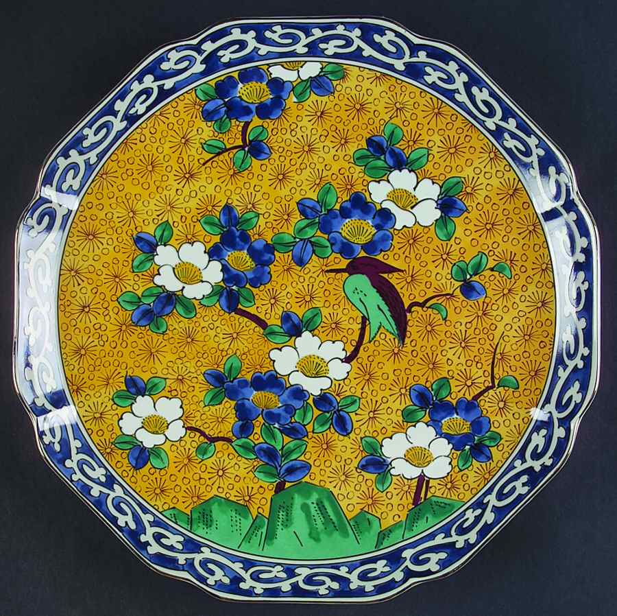 Kutani 12" Chop Plate (Round Platter) by Takahashi-1