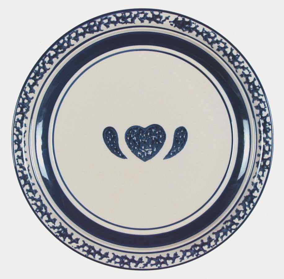 Sponge-Blue (Hearts & Bands) Dinner Plate by Tienshan-1