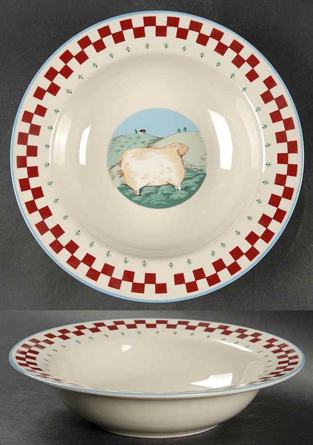 Folk Art Rim Soup Bowl by Tienshan-1