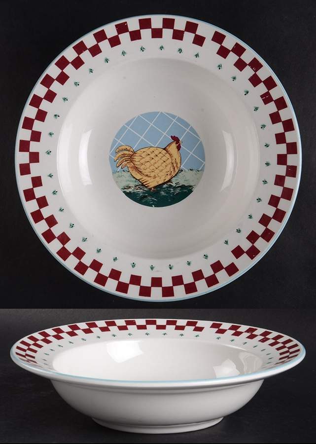 Folk Art Rim Soup Bowl by Tienshan-1