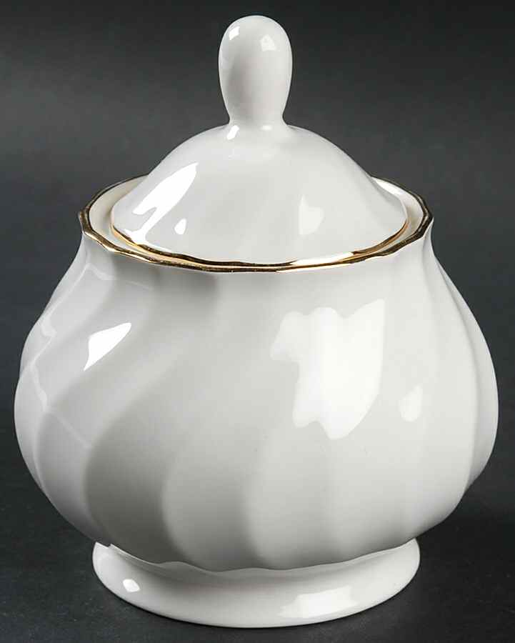 Cascade Gold Sugar Bowl & Lid by Royal Limoges-1