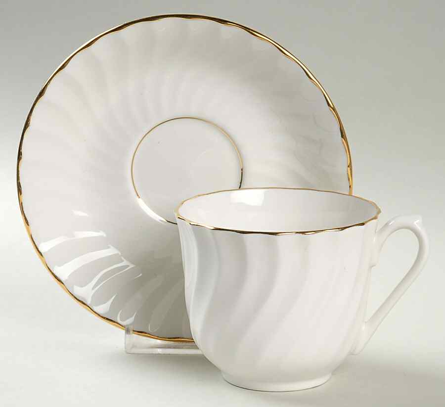 Cascade Gold Flat Cup & Saucer Set by Royal Limoges-1