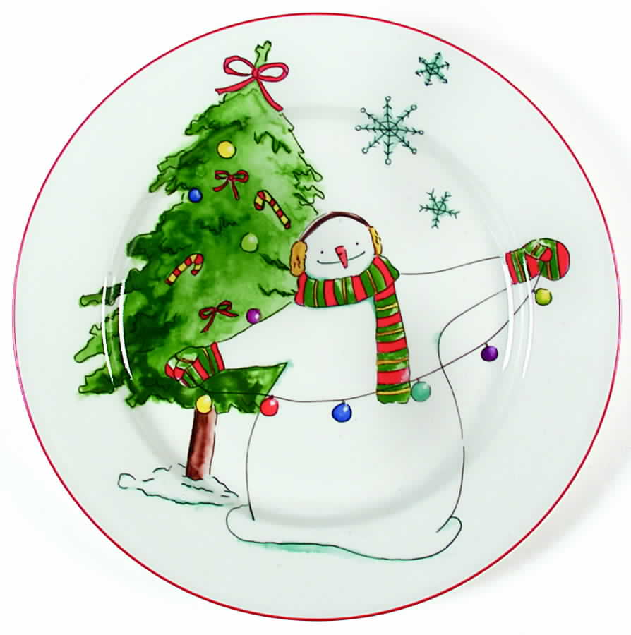 Snowy Snowman Dinner Plate by Thomson-1
