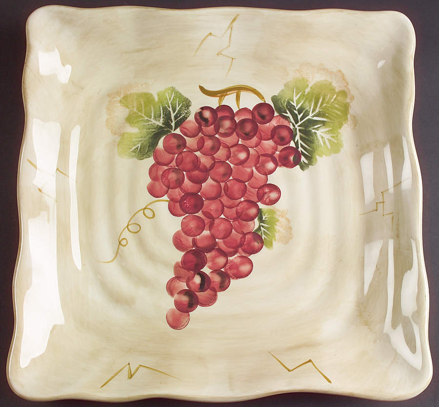 Cabernet (Semi Scallop, Rippled) Square Dinner Plate by Tabletops Unlimited-1