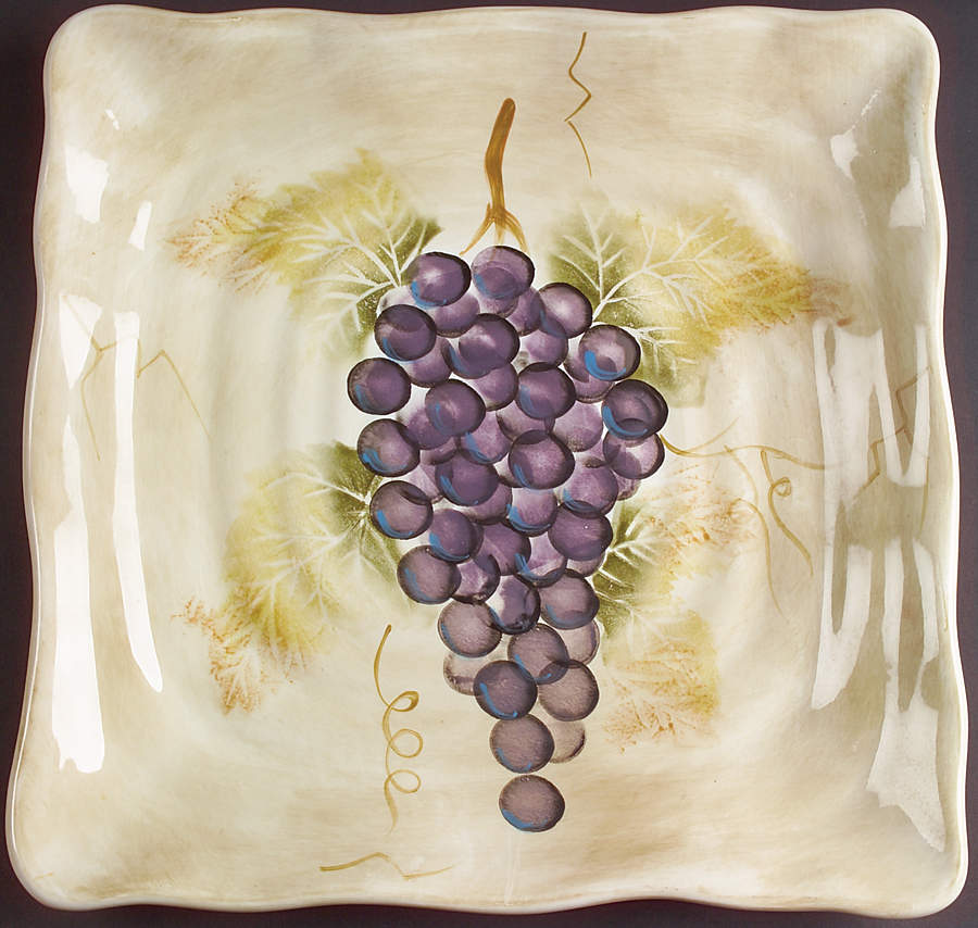 Cabernet (Semi Scallop, Rippled) Square Dinner Plate by Tabletops Unlimited-1