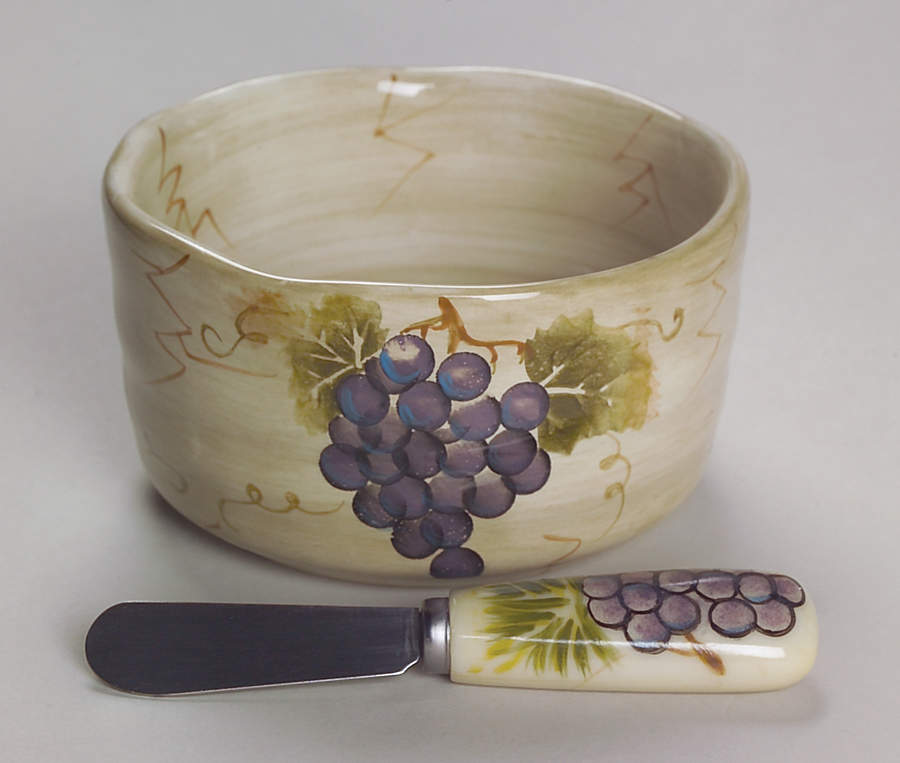 Cabernet (Semi Scallop, Rippled) Dip Bowl & Spreader Set by Tabletops Unlimited-1