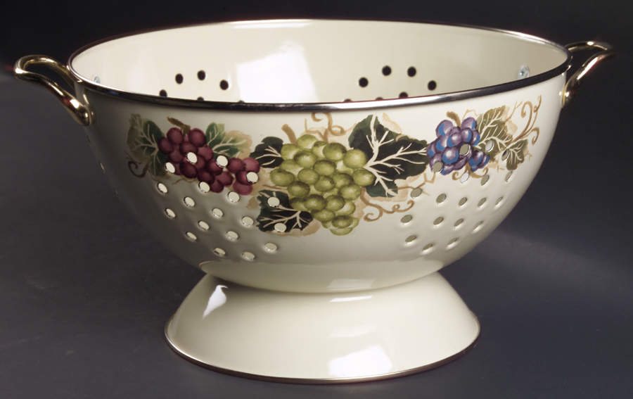Cabernet (Semi Scallop, Rippled) Metal Colander by Tabletops Unlimited-1