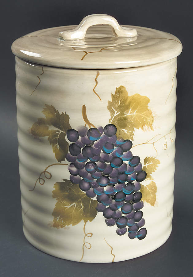 Cabernet (Semi Scallop, Rippled) Extra Large Canister & Lid by Tabletops Unlimited-1