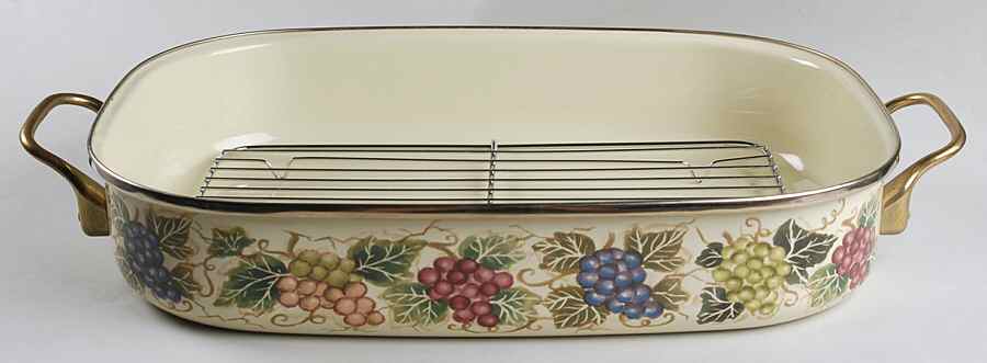 Cabernet (Semi Scallop, Rippled) 16" Rectangular Roaster with Rack by Tabletops Unlimited-1