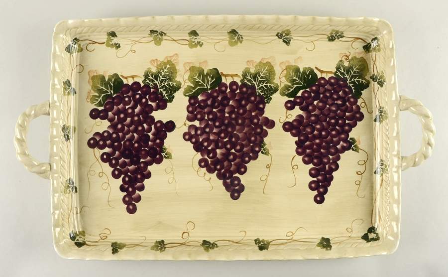 Cabernet (Semi Scallop, Rippled) 23" Rectangular Handled Tray by Tabletops Unlimited-1