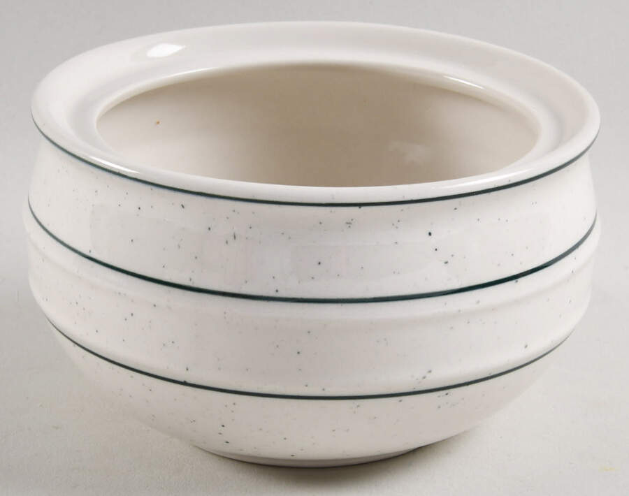 Green Crock (Flecks) Sugar Bowl No Lid by Tienshan-1