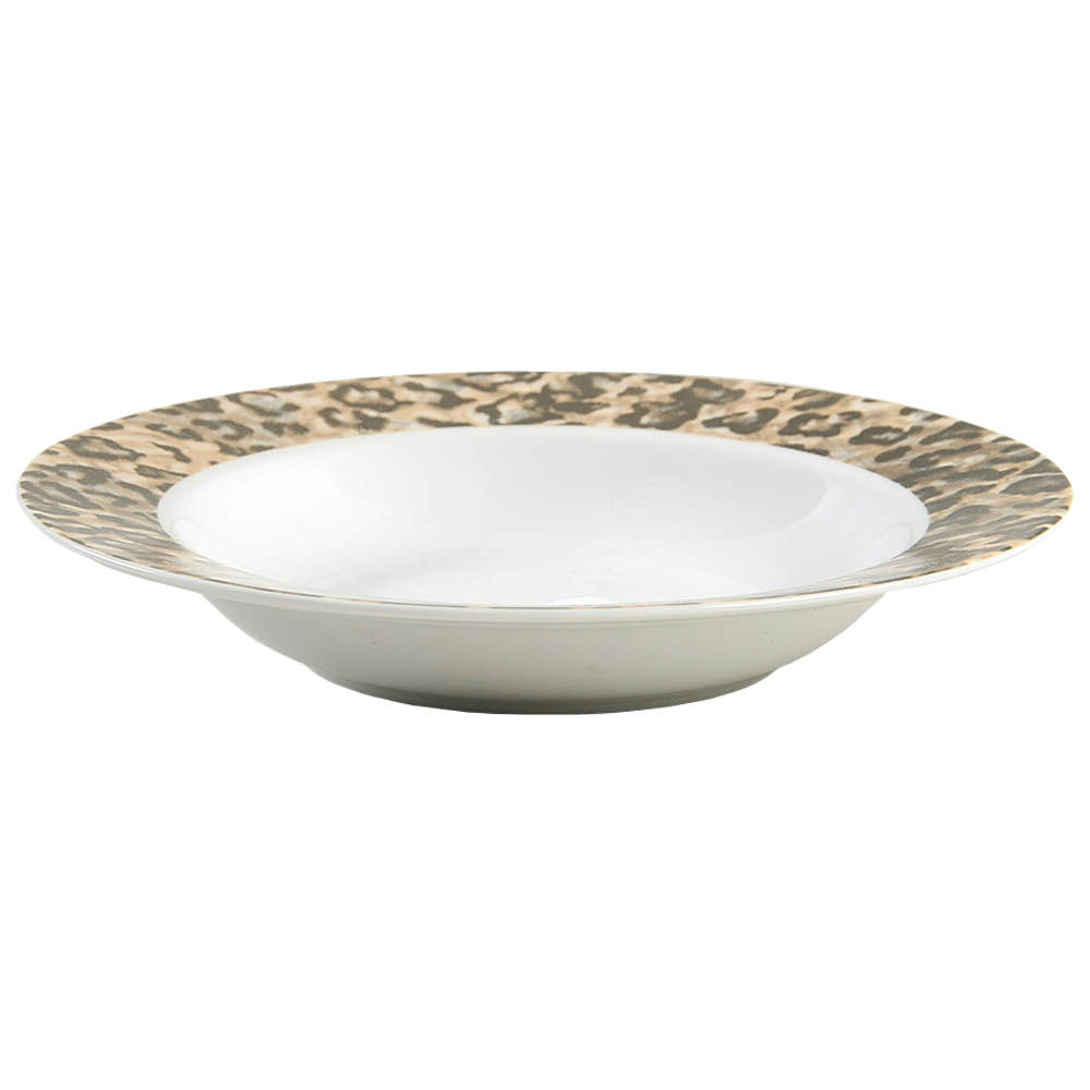 Leopard Rim Soup Bowl by Tienshan-1