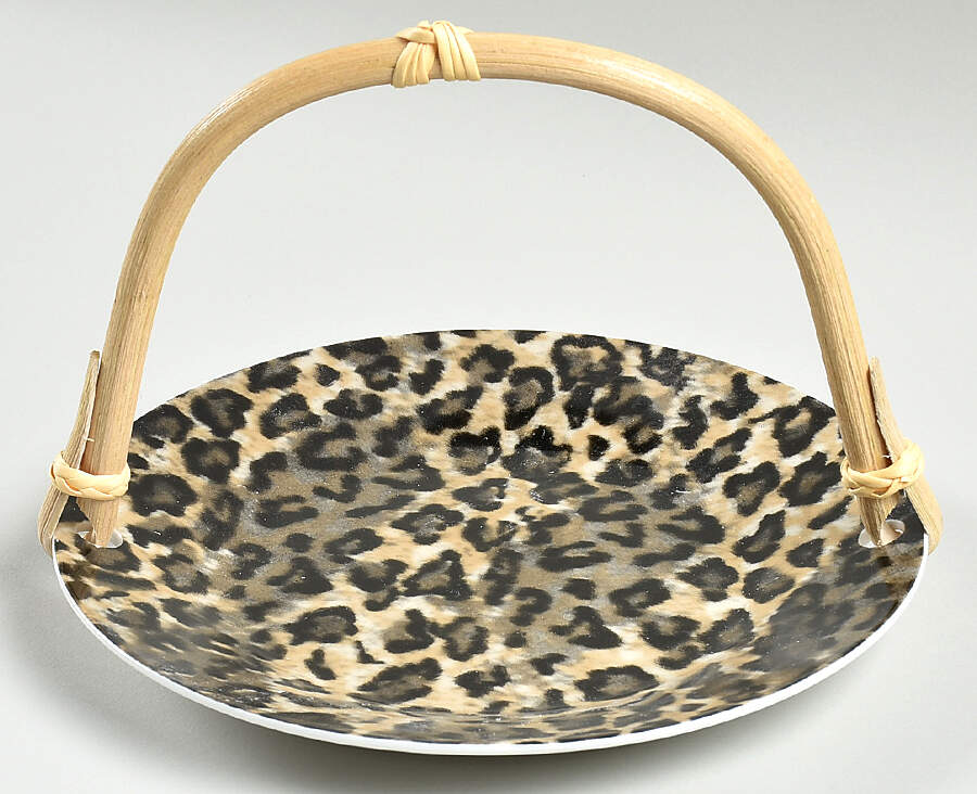 Leopard 5 3/8"-5 5/8" Bamboo Handled Serving Plate  HC by Tienshan-1