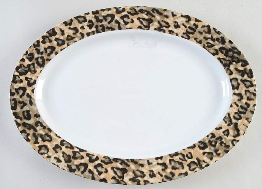Leopard 14" Oval Serving Platter by Tienshan-1