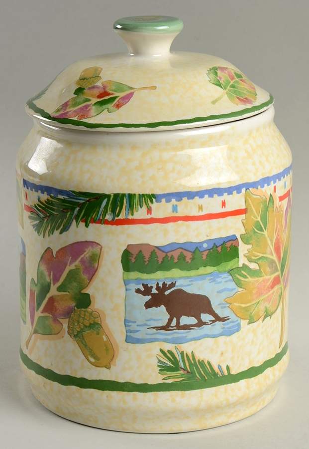 Harvest Lodge Medium Canister & Lid by Tienshan-1