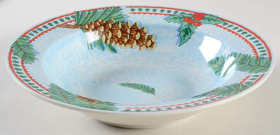 Holiday Lodge Rim Soup Bowl by Tienshan-1