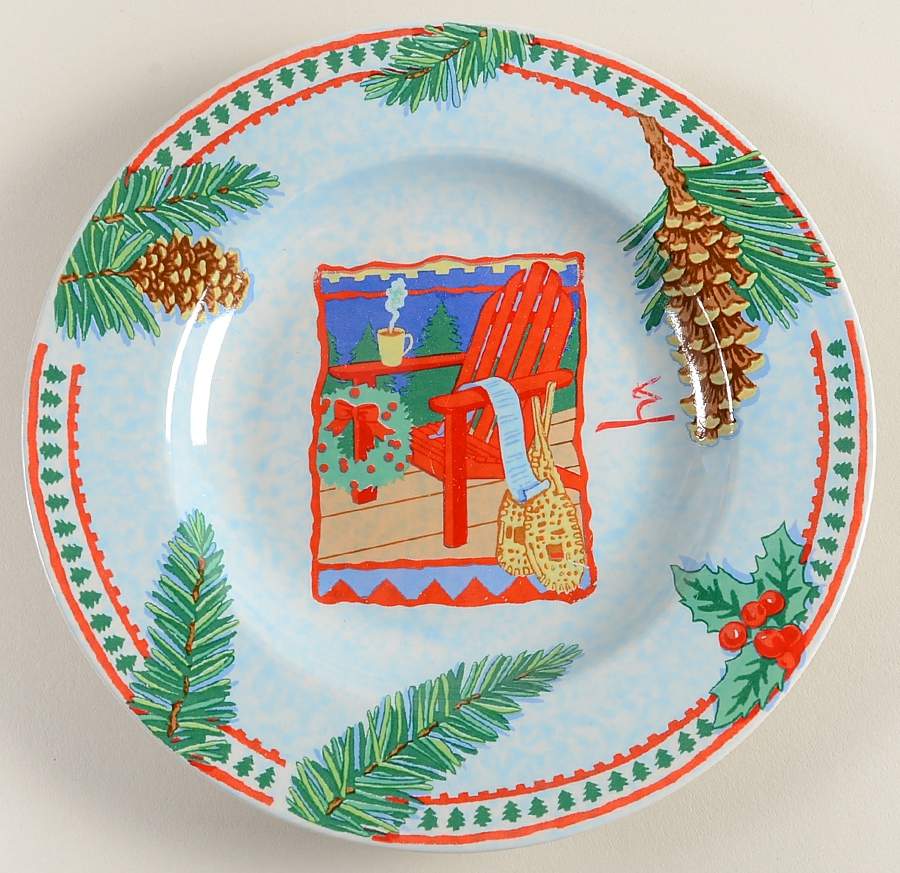 Holiday Lodge Salad Plate by Tienshan-1