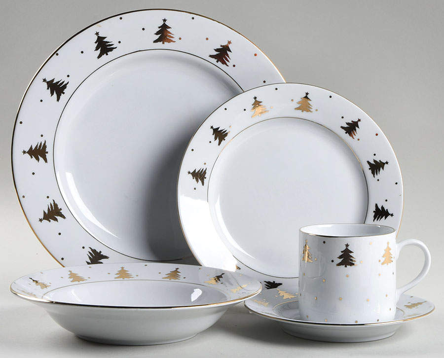 Golden Pines 5 Piece Place Setting by Tienshan-1