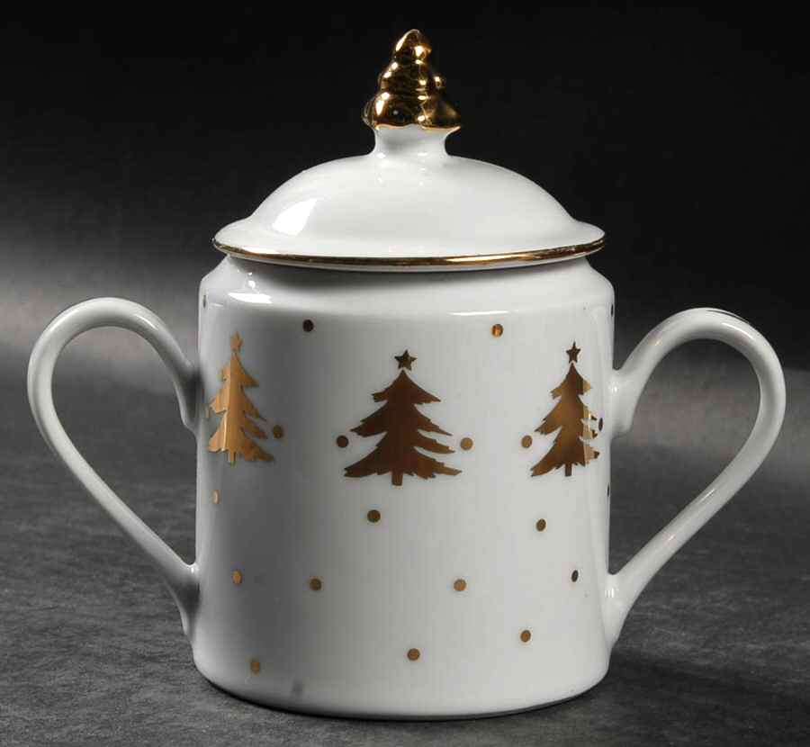 Golden Pines Sugar Bowl & Lid by Tienshan-1