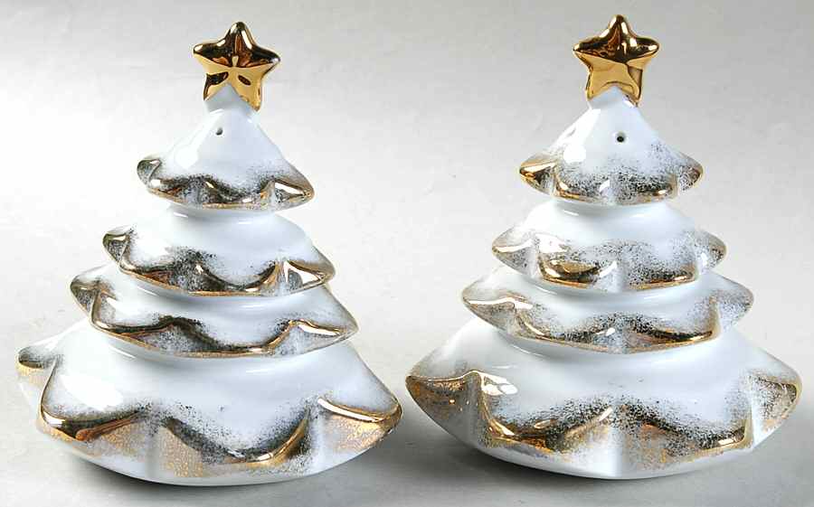 Golden Pines Figural Salt & Pepper Set by Tienshan-1