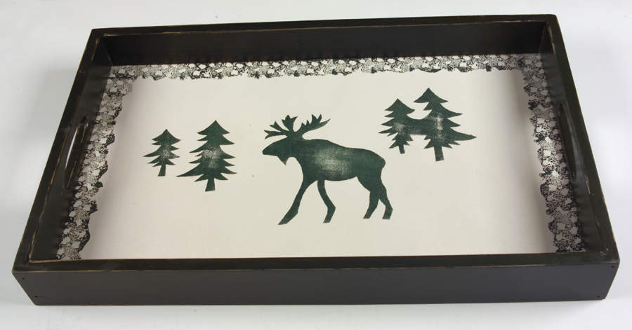 Moose Country Rectangular Wood Tray by Tienshan-1