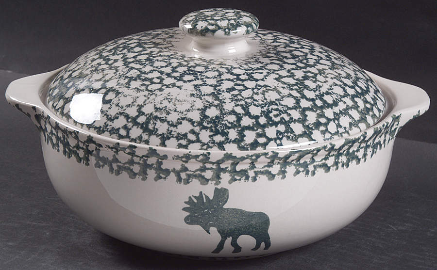 Moose Country 3 Quart Round Covered Casserole by Tienshan-1
