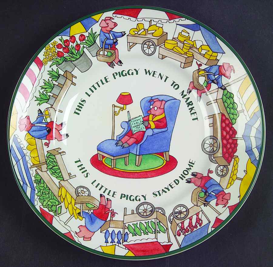 Five Little Pigs Child's Plate by Tiffany-1