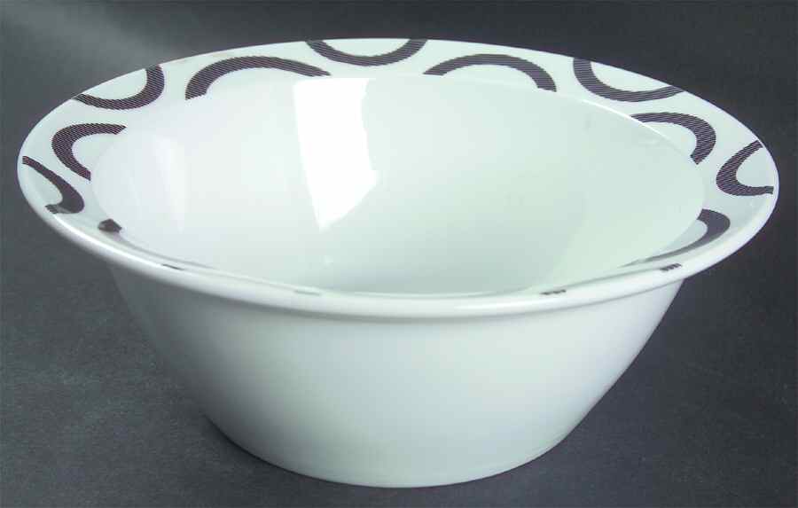 Vario Black (Circles) 8" Round Vegetable Bowl by Thomas-1