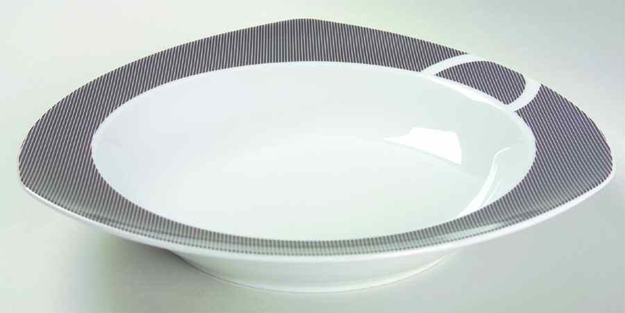 Vario Black (Circles) Rim Soup Bowl by Thomas-1