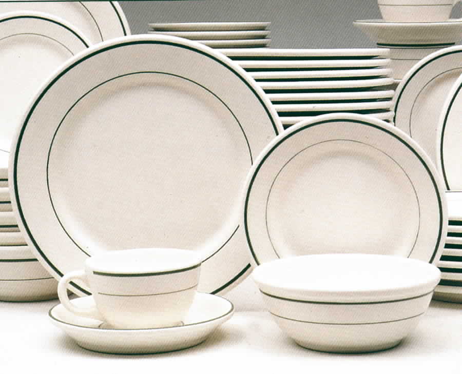 Green Bands Dinner Plate by Ten Strawberry Street-1