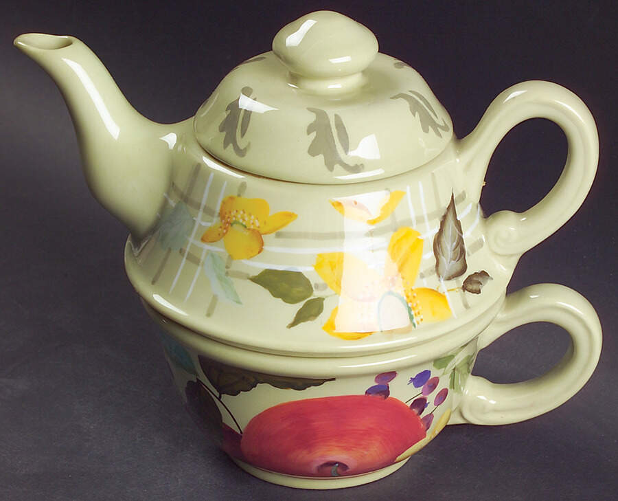 Fruitful Tapestry Individual Teapot & Lid with Cup by Tracy Porter-1