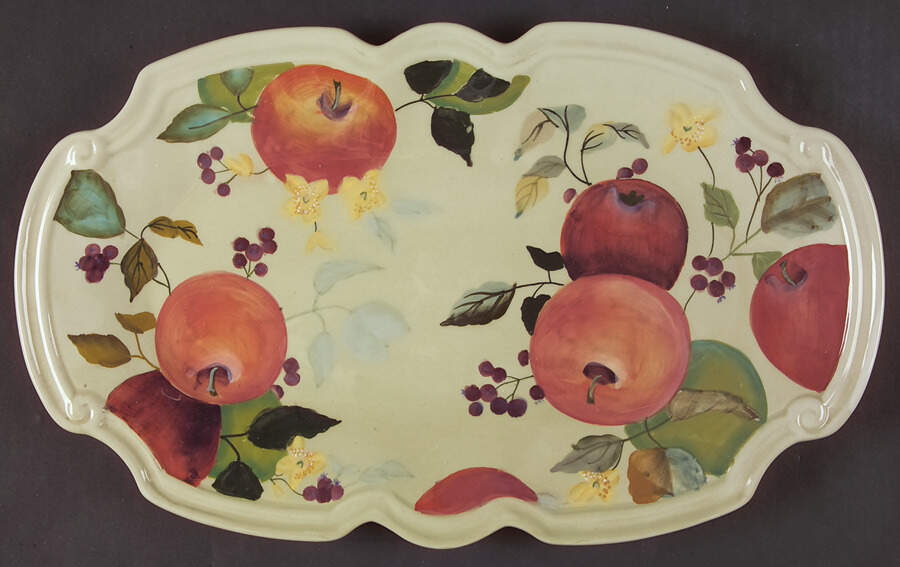Fruitful Tapestry 14" Oval Serving Platter by Tracy Porter-1
