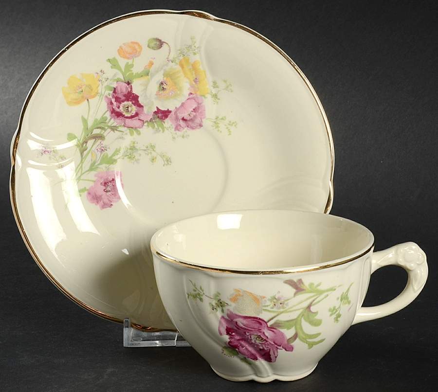 1629 Flat Cup & Saucer Set by Taylor, Smith & Taylor (Ts&T)-1