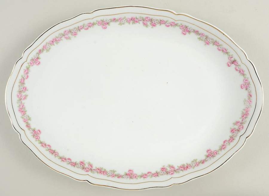 Victorian Rose 14" Oval Serving Platter by Thun-1