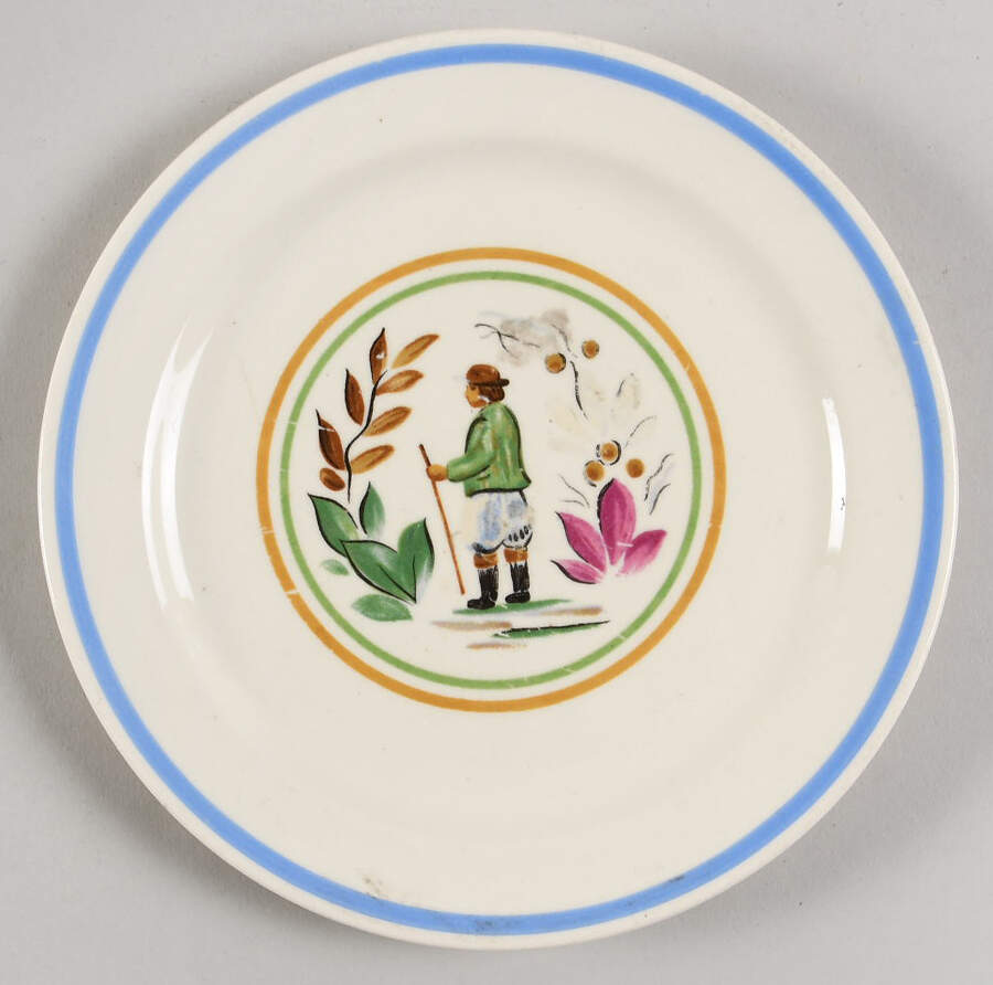 Peasant Blue Band Laurel Bread & Butter Plate by Taylor, Smith & Taylor (Ts&T)-1