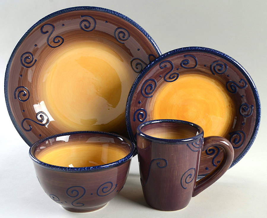 Ambrosia (Raised Scrolls) 4 Piece Place Setting by Tabletops Unlimited-1