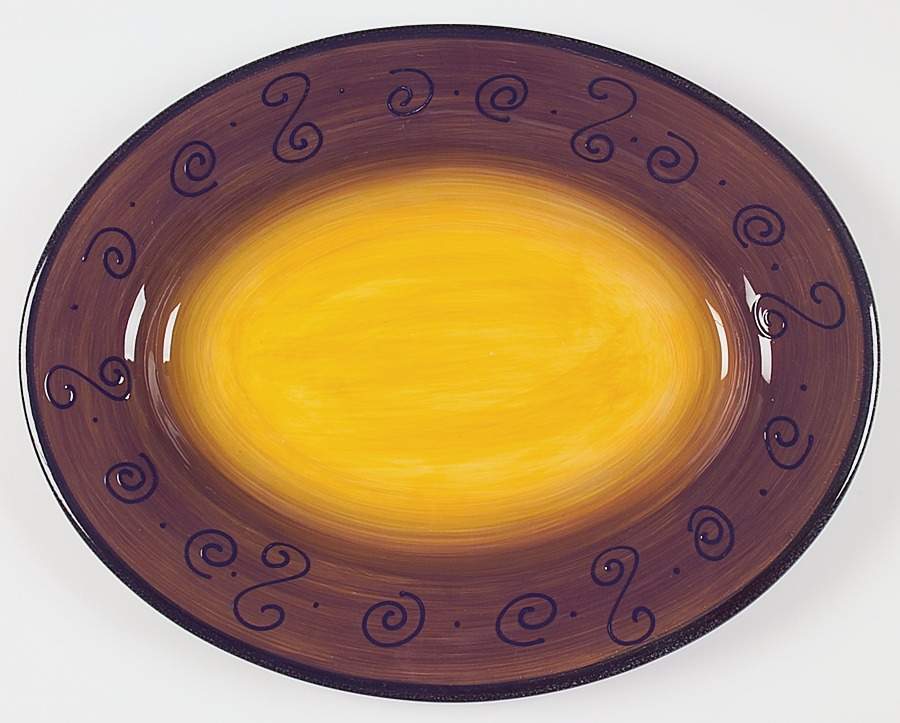 Ambrosia (Raised Scrolls) 18" Oval Serving Platter by Tabletops Unlimited-1