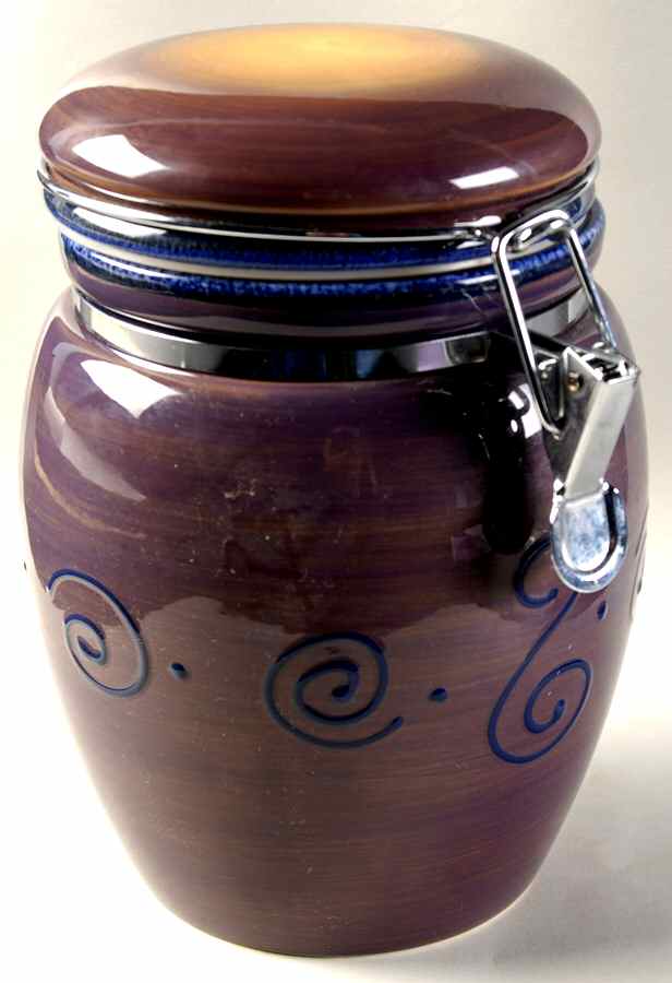 Ambrosia (Raised Scrolls) Medium Canister with Hinged Lid by Tabletops Unlimited-1