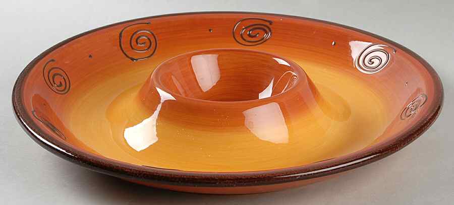 Ambrosia (Raised Scrolls) 1 Piece Chip & Dip by Tabletops Unlimited-1