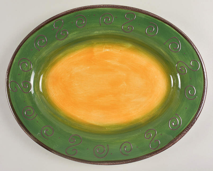 Ambrosia (Raised Scrolls) 18" Oval Serving Platter by Tabletops Unlimited-1