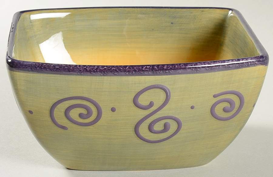 Ambrosia (Raised Scrolls) Square Cereal Bowl by Tabletops Unlimited-1