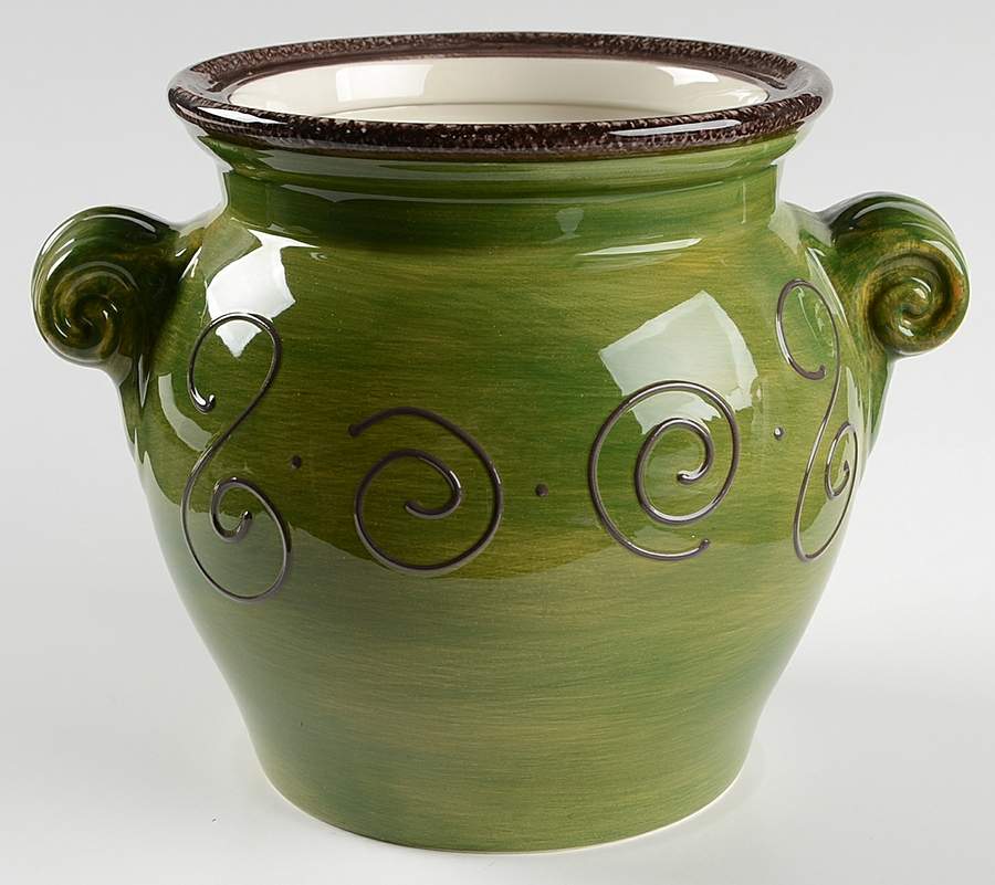 Ambrosia (Raised Scrolls) Medium Canister No Lid by Tabletops Unlimited-1