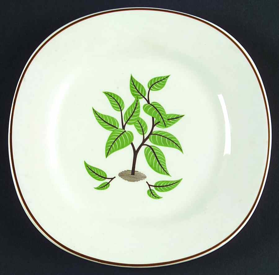 Coffee Tree (Brown Ring) Bread & Butter Plate by Taylor, Smith & Taylor (Ts&T)-1