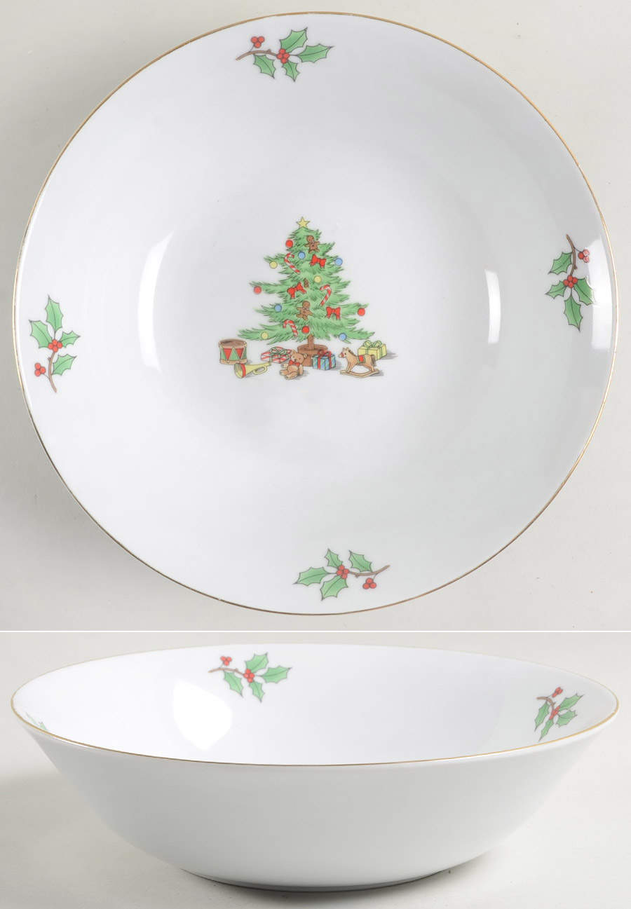 Holiday Hostess (Trim, No Gold Band) 9" Round Vegetable Bowl by Tienshan-1