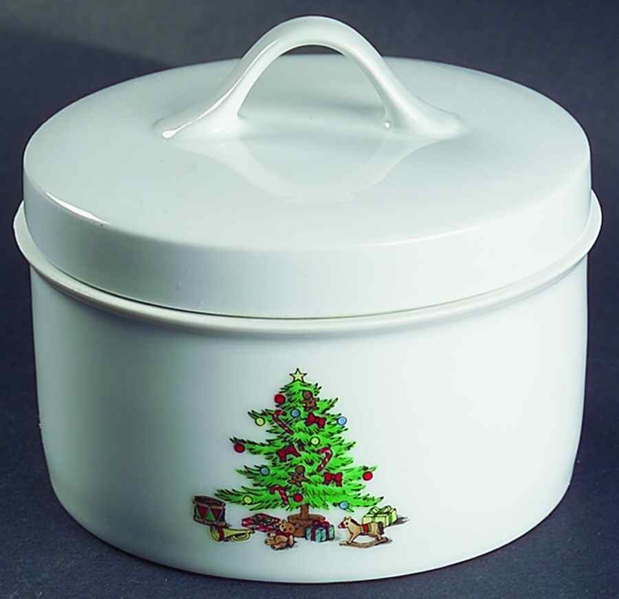 Holiday Hostess (Trim, No Gold Band) Sugar Bowl & Lid by Tienshan-1
