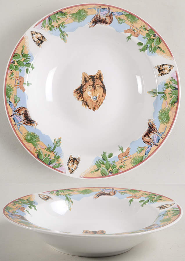 TIE37 (White Background) Rim Soup Bowl by Tienshan-1