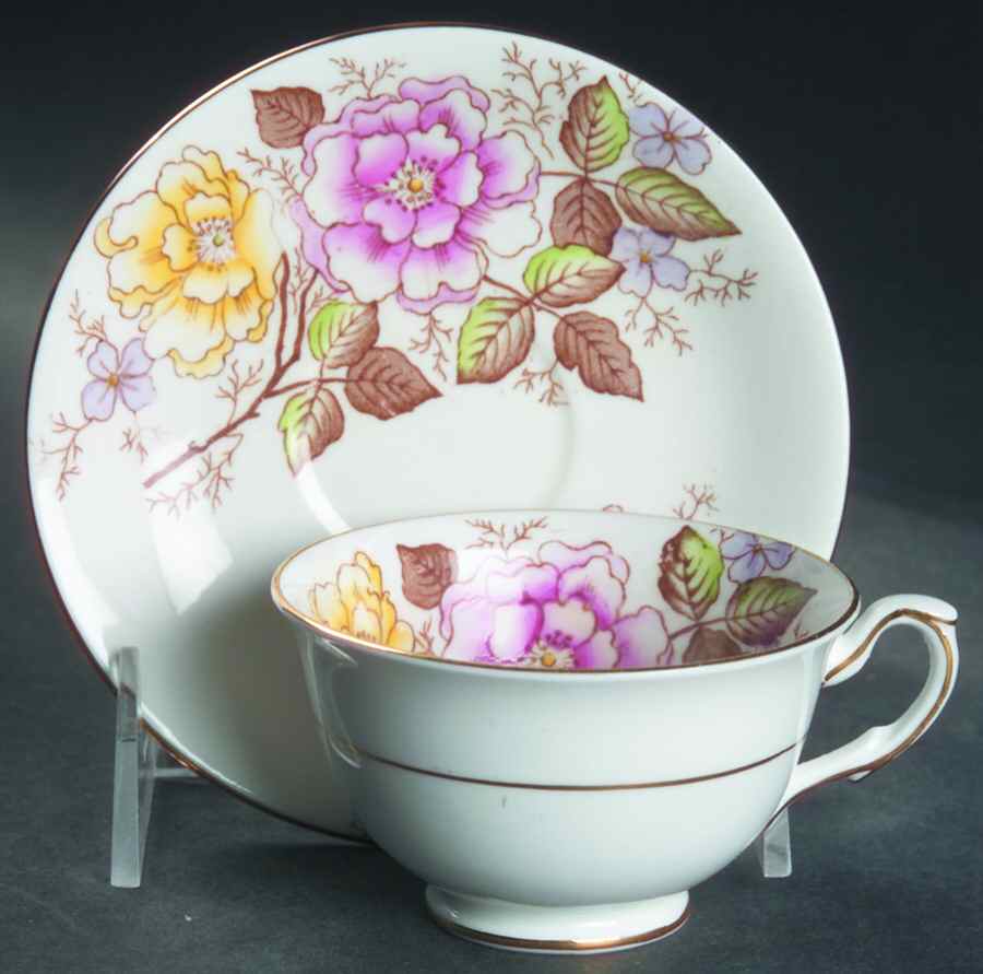 6733 Footed Demitasse Cup & Saucer Set by Taylor & Kent-1